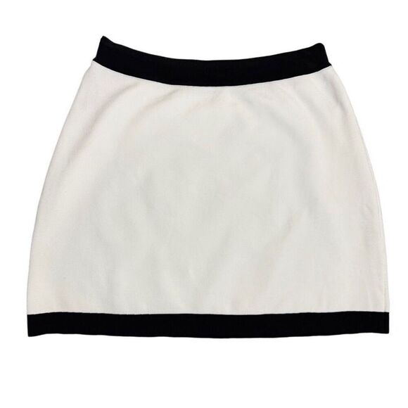 Aritizia Babaton Legacy Skirt White Black Color block size Large Pencil Mini - Picture 2 of 7